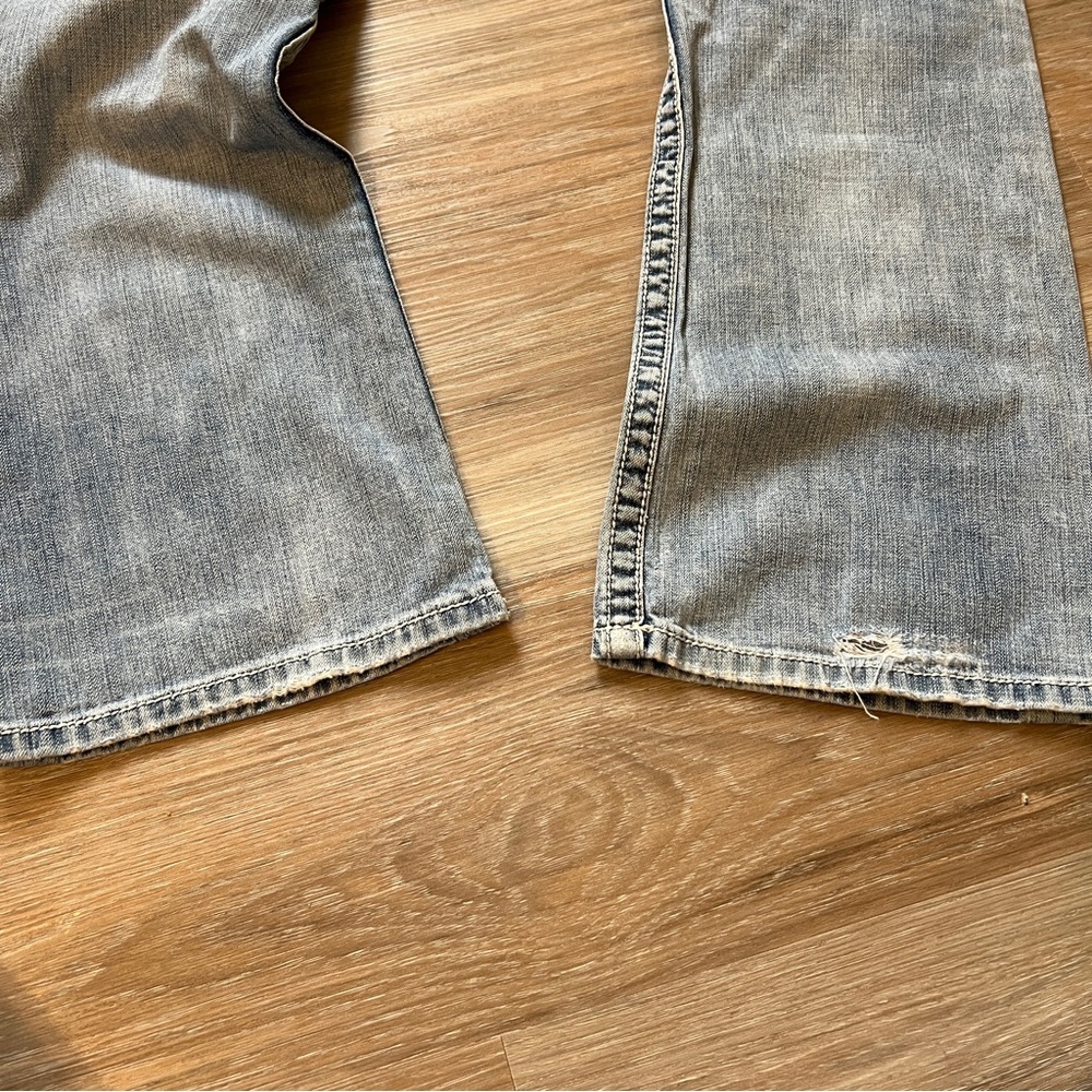 BKE Fulton Bootcut Jeans 28R Light Wash Y2K Distressed - Picture 7 of 9